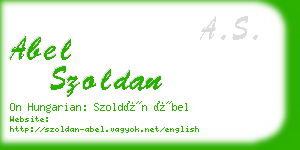 abel szoldan business card